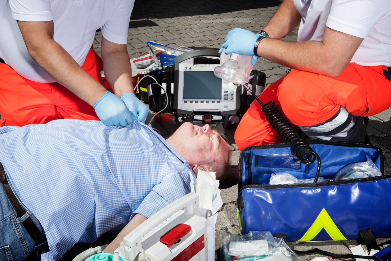 Paramedics CPR medical equipment emergency first aid